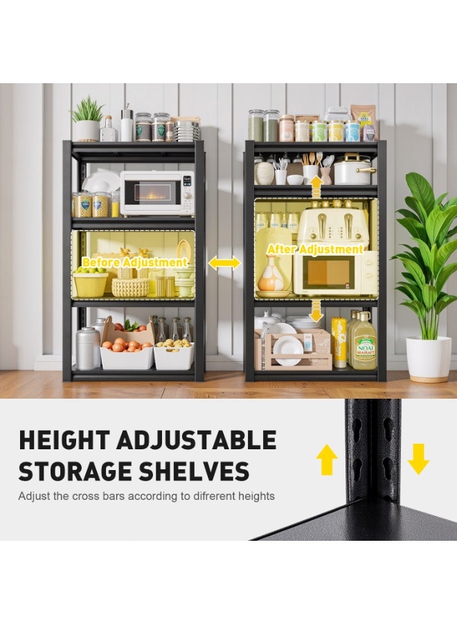 Solerconm Heavy Duty Shelving Units Metal Storage Rack Garage Shelves for Tools and Kitchen Items Adjustable Shelf for Garage Warehouse Pantry Closet Kitchen (Black, 47.6" H x23.6 W x 11.8" D) - Image 5